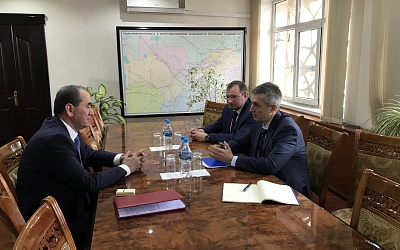 On March 19, 2019, the Minister of Finance of the Republic of Tajikistan F. Kakhhorzoda and the Minister of Energy and Water Resources of the Republic of Tajikistan U. Usmonov meets with the EFSD Executive Director A. Shirokov